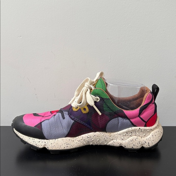 Flower Mountain Jin Lee Pampas Chance Sneakers lace up Pink Red Canvas US7.5 - Picture 3 of 14